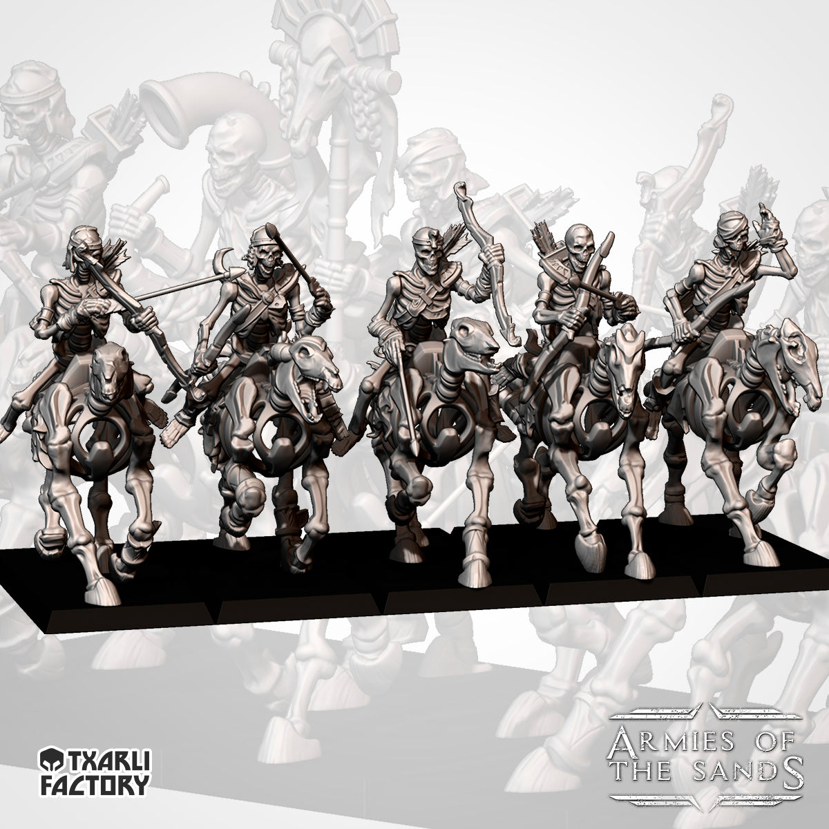 Armies of the Sand - Light Skeleton Cavalry x 5, Tomb Archers, Kings Horsemen