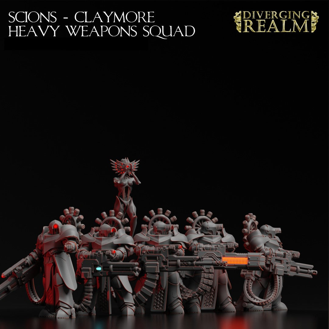 Diverging Realms - Scion - Claymore Heavy Weapons Squad x 5 (+ watcher)